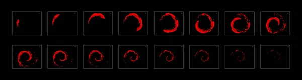 Огонь Кольцо Кольцо Эффект Спрайт Листа Кадры Анимации Кадр Кадром — стоковый вектор