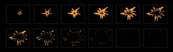 Folyékony Robbanás Hatása Tűz Vagy Láva Splash Animációs Hatás Rajzfilm — Stock Vector