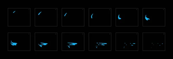 Wasserkreisanimation Wassersprengwirkung Animationsspritzeffekt Für Zeichentrick Spiel Animation Oder Etwas Anderes — Stockvektor