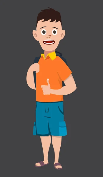 Joven Escolar Espantoso Expresión Facial Vector Ilustración — Vector de stock