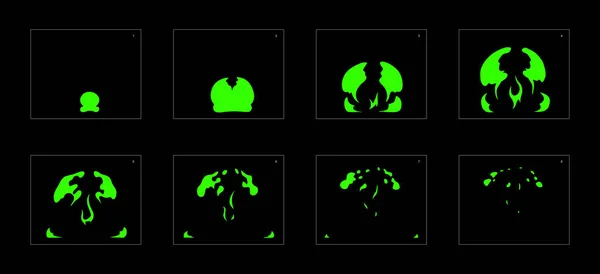 Efecto Animación Explosión Líquida Efecto Animación Explosión Hoja Sprite Animación — Archivo Imágenes Vectoriales