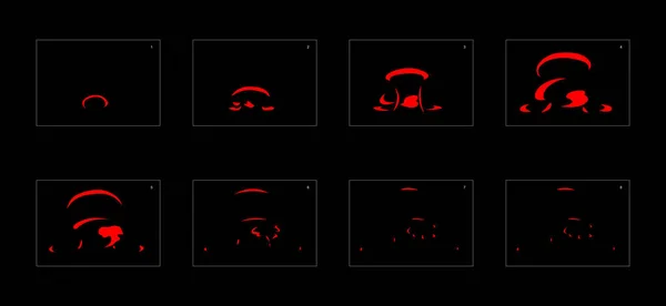 Tűzrobbanás Hatása Robbanás Animációs Effektus Animáció Sprite Lap Játékok Rajzfilm — Stock Vector