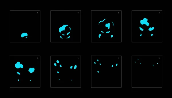 Ефект Вибуху Води Ефект Вибуху Анімація Анімація Спрайт Лист Ігор — стоковий вектор