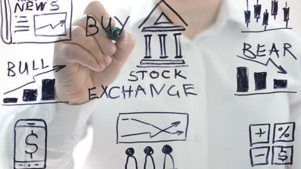 Иллюстрация на бирже — стоковое видео
