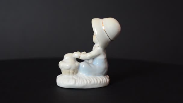 Statuetta cane in ceramica — Video Stock