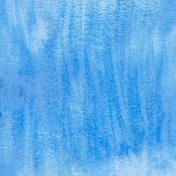 Watercolor hand painted nature squared shape blue background and white smears texture like sky or water for rather design elements