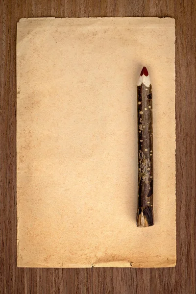 Old Paper with Eco Crayon — Stock Photo, Image
