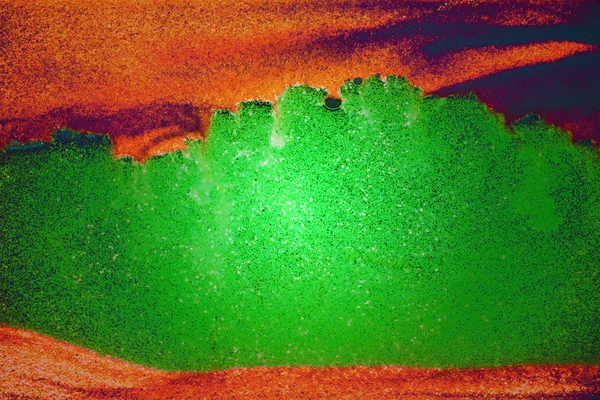 Пісок малюнок зелений і оранжевий — стокове фото