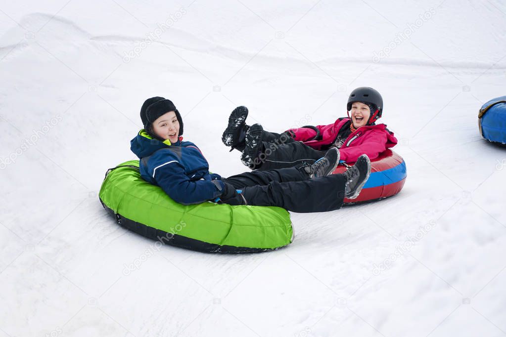 Kids Winter Snowtubing