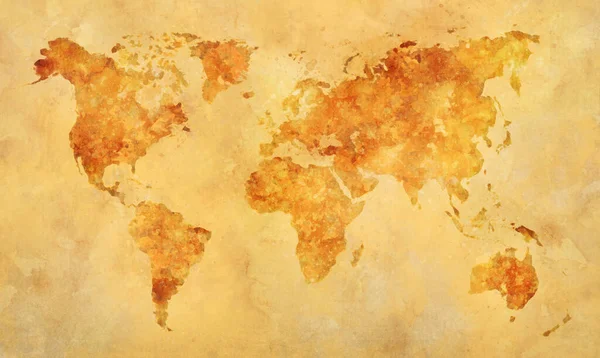 Карта Світу Акварельного Живопису Абстрактні Бриджі Папері — стокове фото