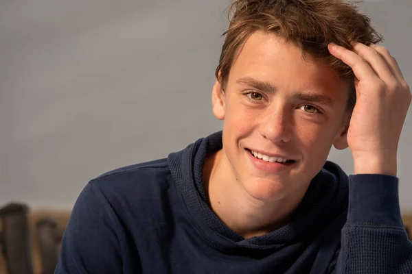 Close up portrait of a young man, smiling, relaxed. — Stock Photo, Image