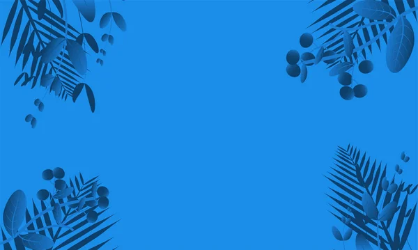 Bladeren achtergrond met mooie kleur blauw klassiek — Stockvector