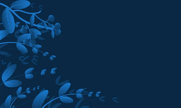 Bladeren achtergrond met mooie kleur blauw klassiek — Stockvector