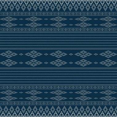 Yaratıcı tasarım kumaş deseni. Kabile etnik süslemesi kusursuz desen. Renkli illüstrasyon. Tekstil için etnik motif