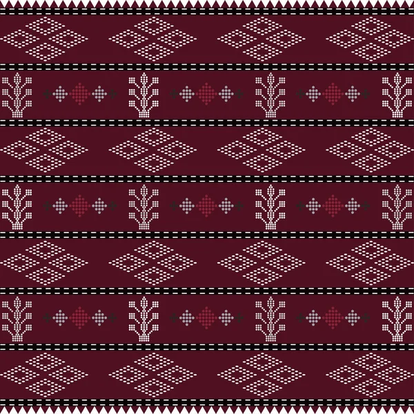 Patrón sin costura étnica Batak con motivo ulos. diseño creativo patrón de tela. ornamento étnico tribal patrón sin costuras. Ilustración colorida. Motivo étnico para textil — Vector de stock