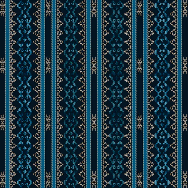 Prachtige Batak Ulos doek motief met verticaal design. Naadloos patroon traditionele doek. — Stockvector