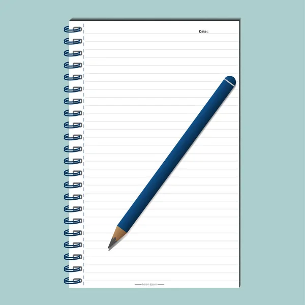 Vorlagendesign Für Ihr Projekt Mit Weißen Notizen Und Bleistift Abbildung — Stockvektor