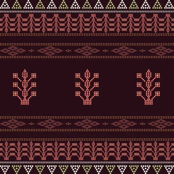Patrón sin costura étnica Batak con motivo ulos. diseño creativo patrón de tela — Vector de stock