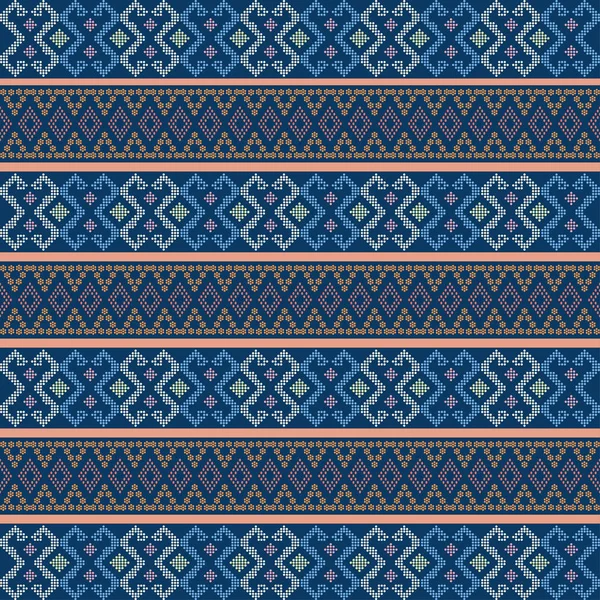 Patrón sin costura étnica Batak con motivo ulos. diseño creativo patrón de tela. ornamento étnico tribal patrón sin costuras. Ilustración colorida. Motivo étnico para textil — Archivo Imágenes Vectoriales