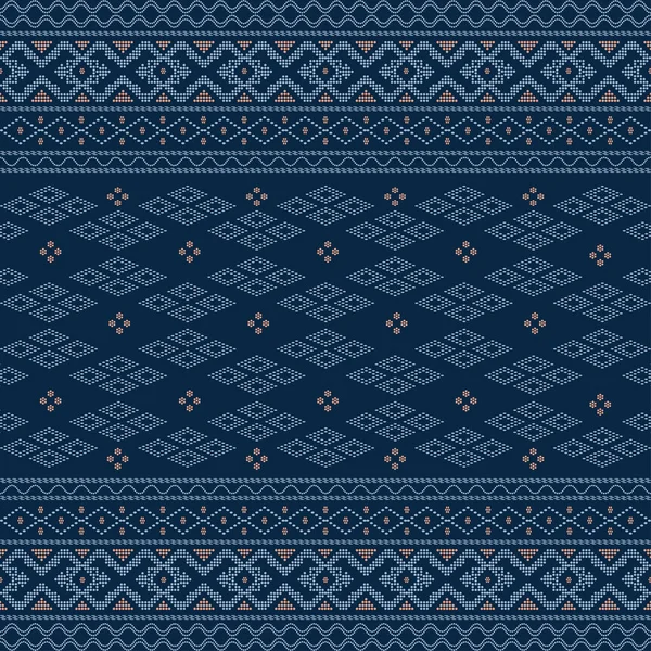Patrón de tela de diseño creativo. ornamento étnico tribal patrón sin costuras. Ilustración colorida. Motivo étnico para textil — Vector de stock