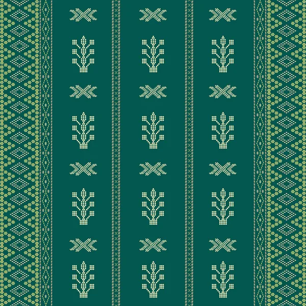 Diseño creativo patrón vertical de tela. ornamento étnico tribal patrón sin costuras. Ilustración colorida. Motivo étnico batik para textil — Vector de stock