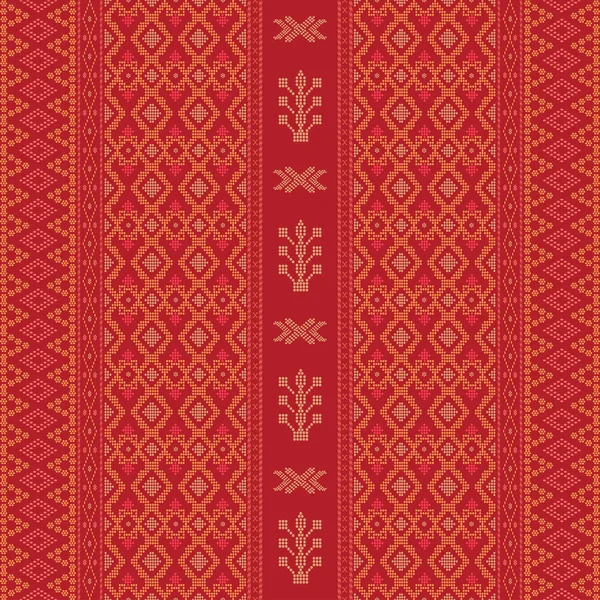 Diseño creativo patrón vertical de tela. ornamento étnico tribal patrón sin costuras. Ilustración colorida. Motivo étnico batik para textil — Vector de stock