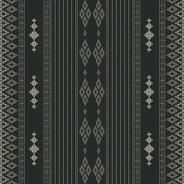 Design criativo padrão de pano vertical. Ornamento étnico tribal sem costura padrão. Ilustração colorida. Motivo étnico batik para têxteis — Vetor de Stock