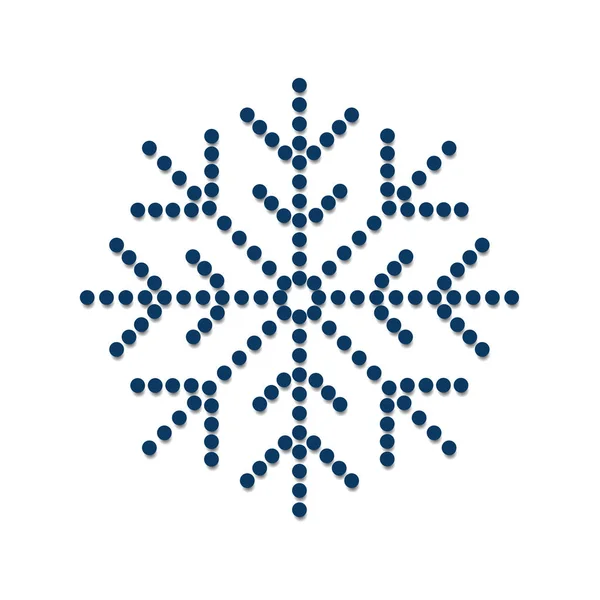 Icône flocon de neige avec motif de points sur fond blanc. Thème Noël et hiver — Image vectorielle