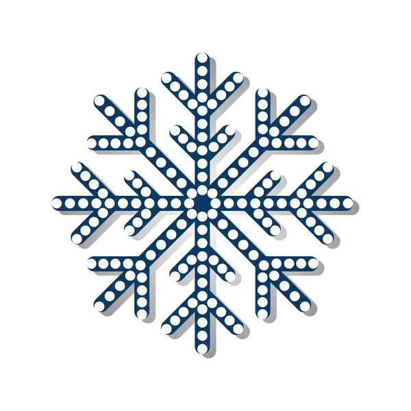 Icône flocon de neige avec motif de points sur fond blanc. Thème Noël et hiver — Image vectorielle