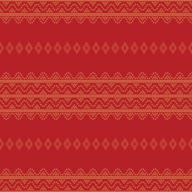 Kusursuz geometrik süs desenli arka plan. Kusursuz geleneksel tekstil bandosu sari sınırı. yaratıcı, kusursuz yerli bandhani dokuları sınır tasarımı