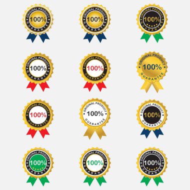 Altın rengi çerçeve rozet ve orijinal ürün koleksiyonu etiketi. Lüks Satış Kalitesi Rozetleri.