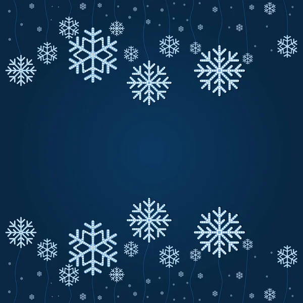 Navidad Caída Vector Copo Nieve Aislado Sobre Fondo Azul Clásico — Vector de stock