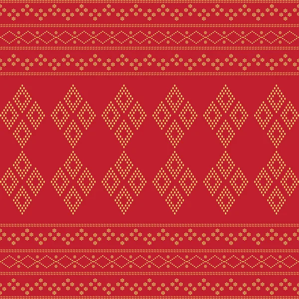 Bezešvé Geometrické Pozadí Motiv Ulos Batak Bezešvé Tradiční Textilní Bandhani — Stockový vektor
