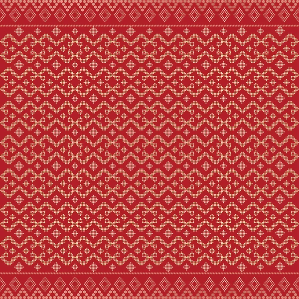 Бесшовный Геометрический Мотив Ulos Batak Бесшовная Традиционная Тканевая Граница Бандхани — стоковый вектор