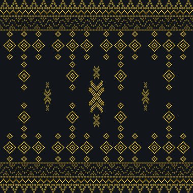 Noktalı kusursuz geometrik süslemeli vektör deseni. Soyut arkaplan motifleri. Yaratıcı tasarım kumaş deseni. kabile etnik tasarımı. Kumaş izi