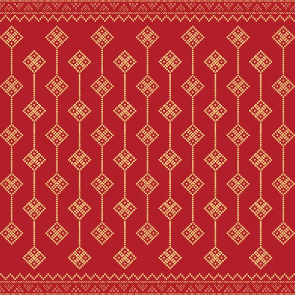 Patrón Vector Ornamental Geométrico Sin Costuras Con Puntos Color Oro — Vector de stock