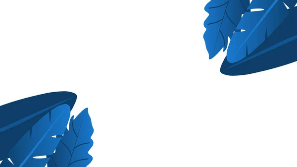 Abstrakte Blätter Hintergrund Mit Blauer Klassischer Farbe Tropische Blätter Hintergrund — Stockvektor