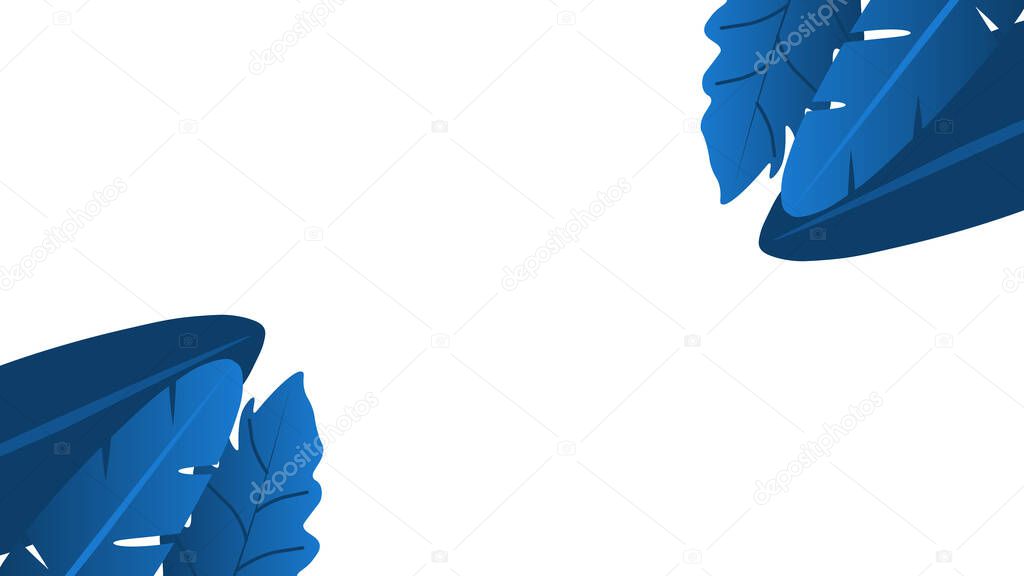 Abstract leaves background with blue classic color. tropical leaves background. floral tropical background