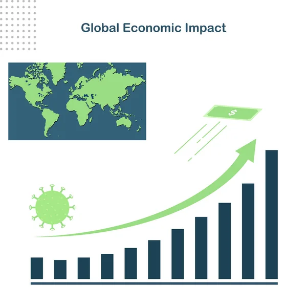 Fondo Abstracto Covid Impacto Económico Global Coronavirus Tenido Impacto Significativo — Vector de stock