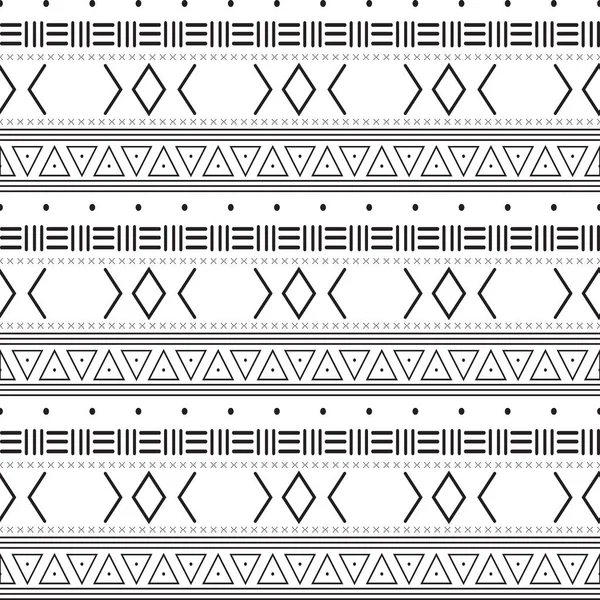 幾何学的な要素 伝統的なアフリカの泥の布 部族のデザインと黒と白の部族の民族パターン 生地や家庭用壁紙のデザイン — ストックベクタ