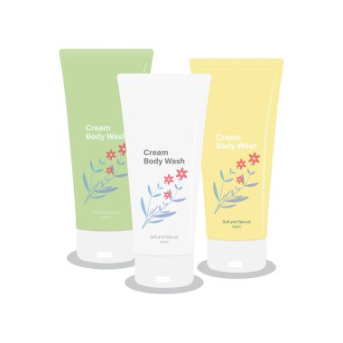 Krem vücut yıkama ürünü modeli. Duş alırken cesedi temizlemek için kullanılan krem vücut yıkama ürünü. cilt için bakım sağlar