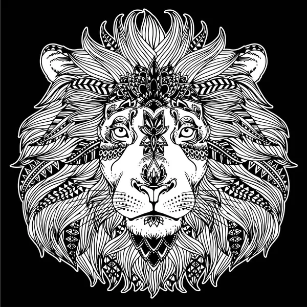 Cabeza de animal zentangle — Vector de stock