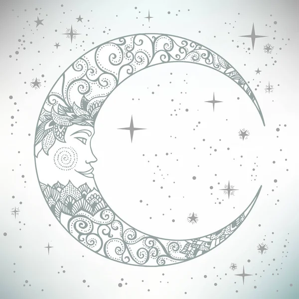 Dibujo luna tattoo imágenes de stock de arte vectorial | Depositphotos