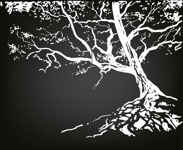 Elle çizilmiş ağaç kroki — Stok Vektör