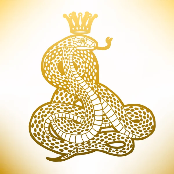 Serpiente con ilustración de corona — Archivo Imágenes Vectoriales