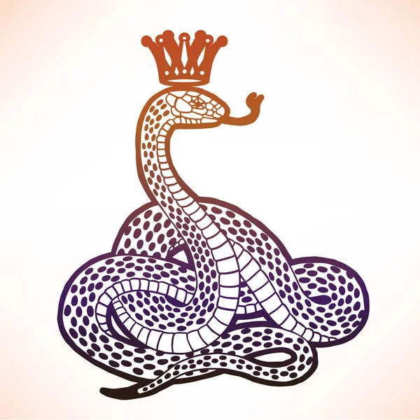 Serpente con Corona illustrazione — Vettoriale Stock