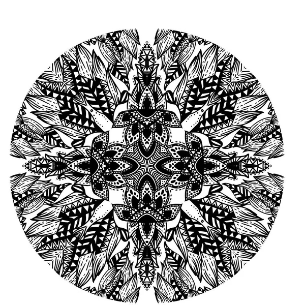 Mandala dessiné à la main — Image vectorielle