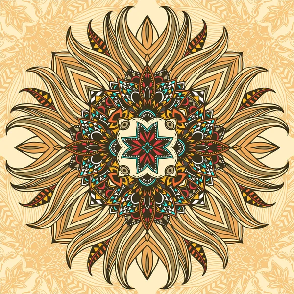 Mandala dessiné à la main — Image vectorielle