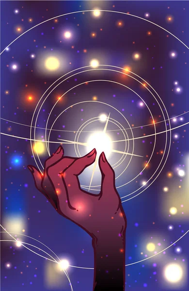 Handen med stjärna — Stock vektor