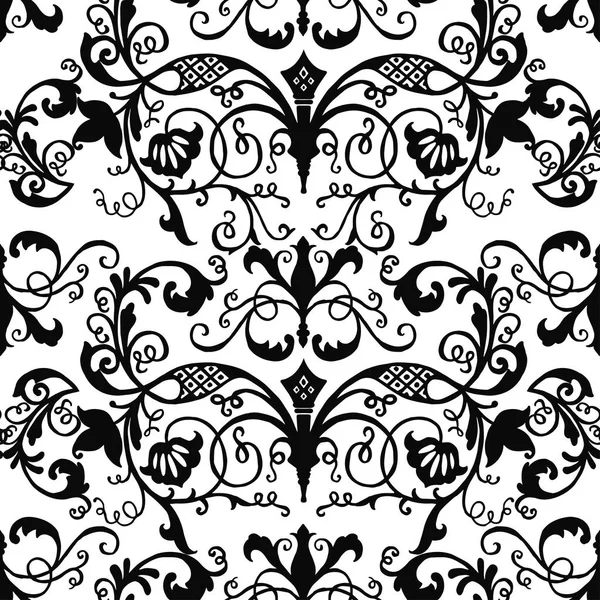 Damask baroque seamless pattern — Stock Vector